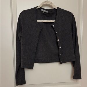 Women's Grey Cardigan minimal Sweater Almina Concept elevated